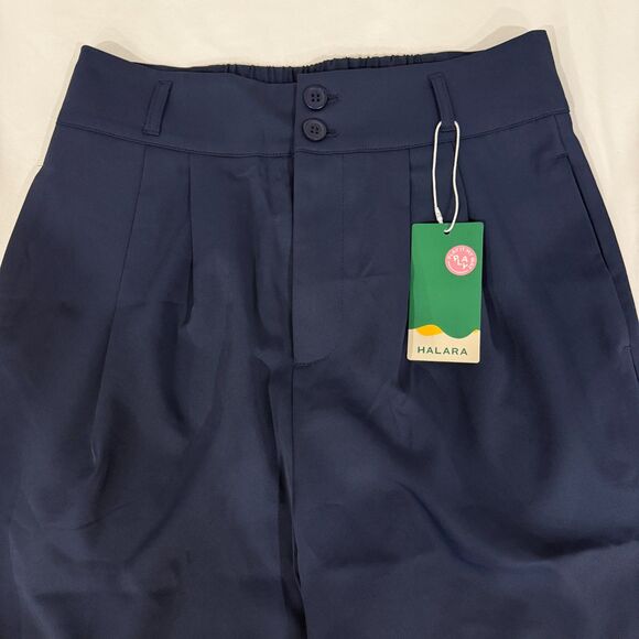 HALARA NWT High Waisted “Parisian Night” Navy Straight Leg Work Pant Size Medium - Picture 6 of 10